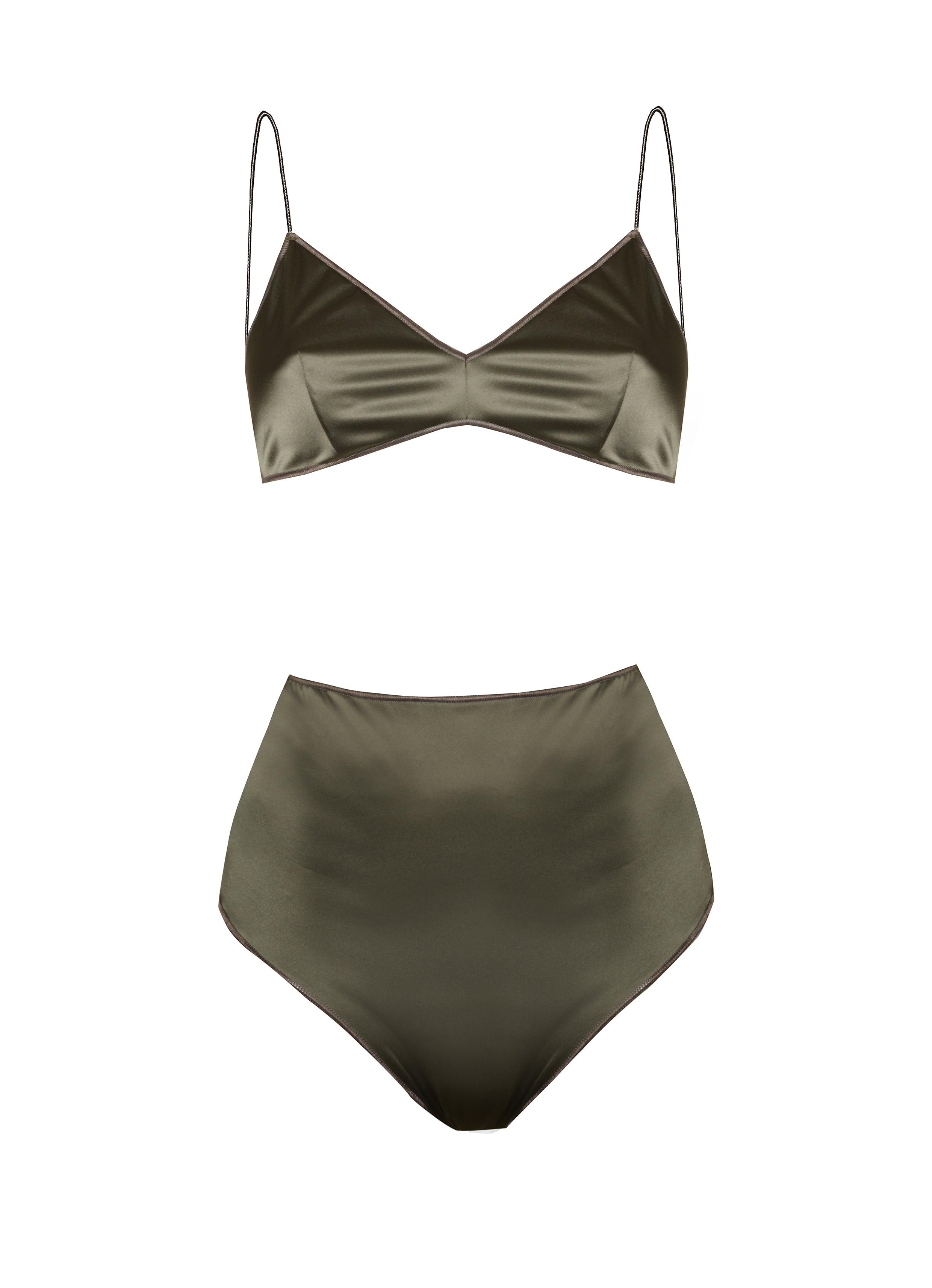Satin Bra High Waisted