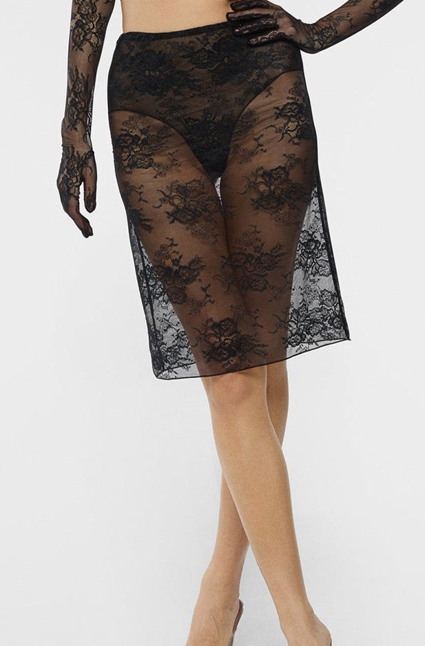 Soft Lace Midi Skirt