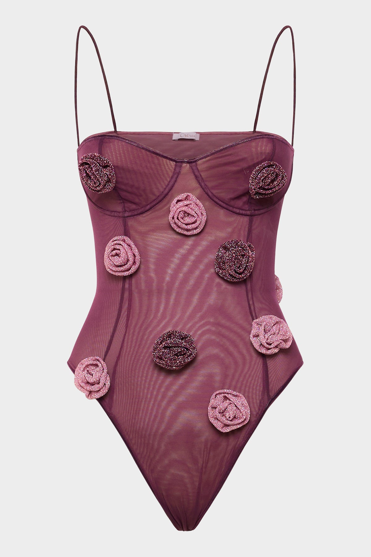 Double Mesh Rose Balconette Maillot