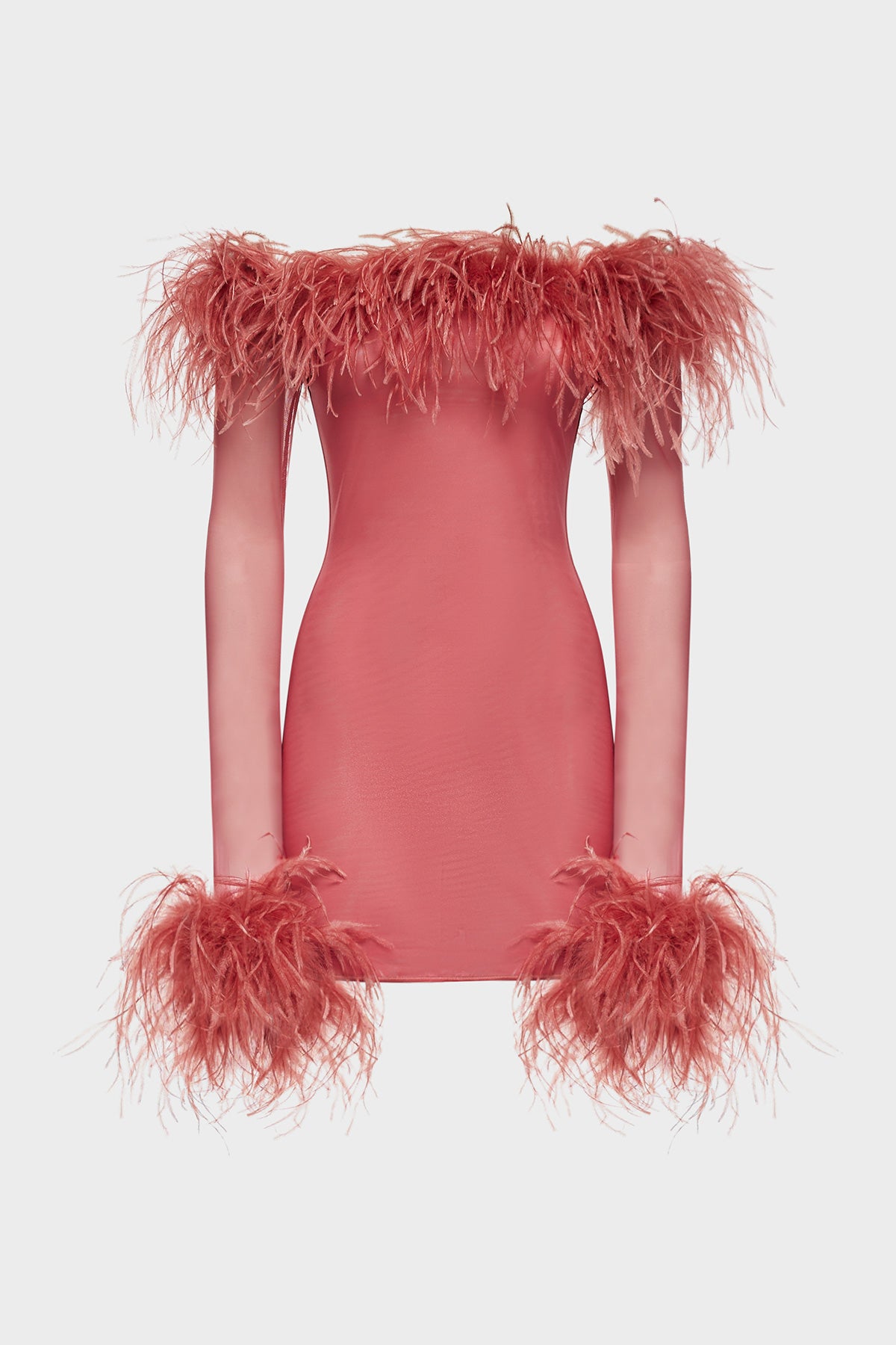 Lame Plumage Short Dress