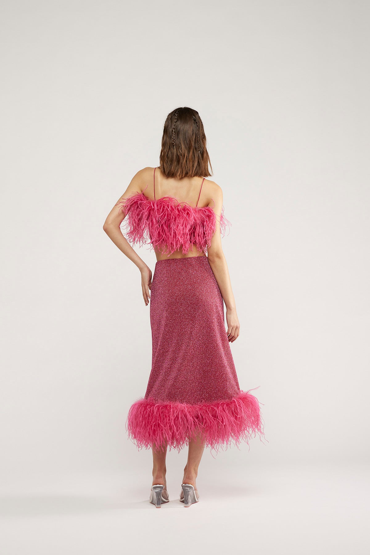 HS23 Lumière Plumage Midi Skirt