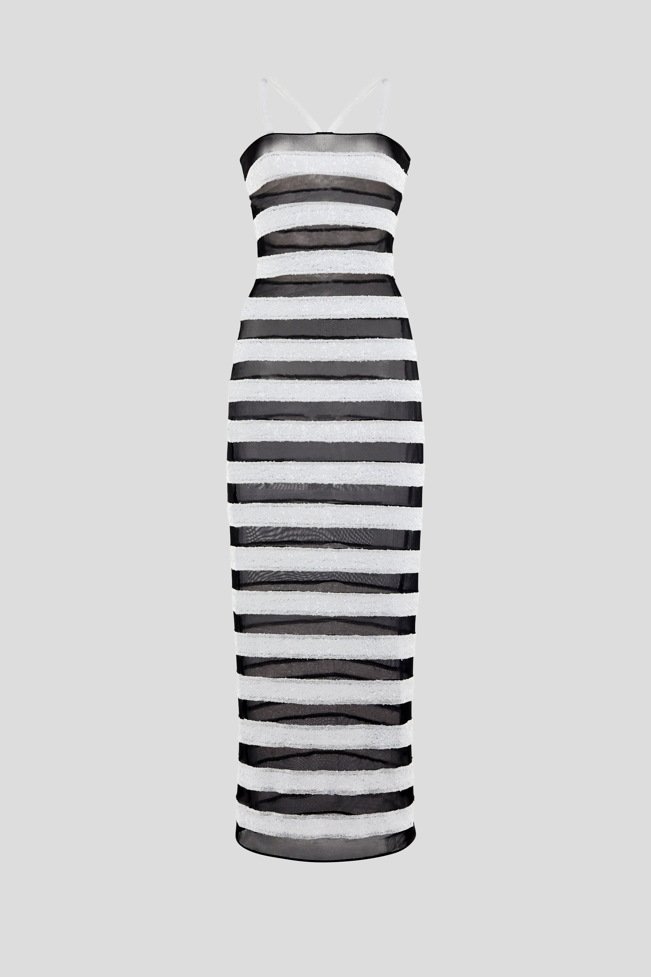 Paillettes Bicolor Stripes Dress