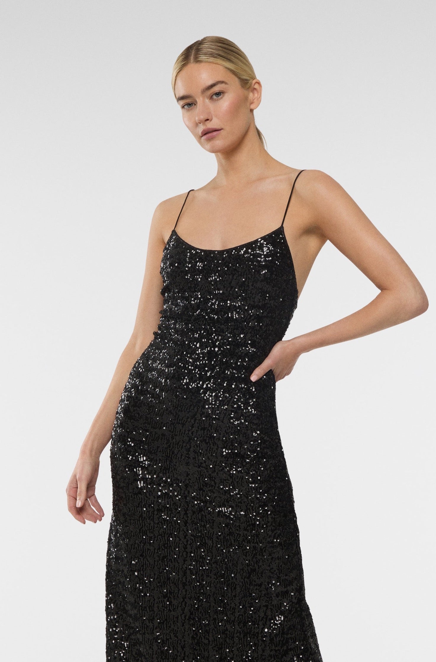 Paillettes Plumage Slip dress