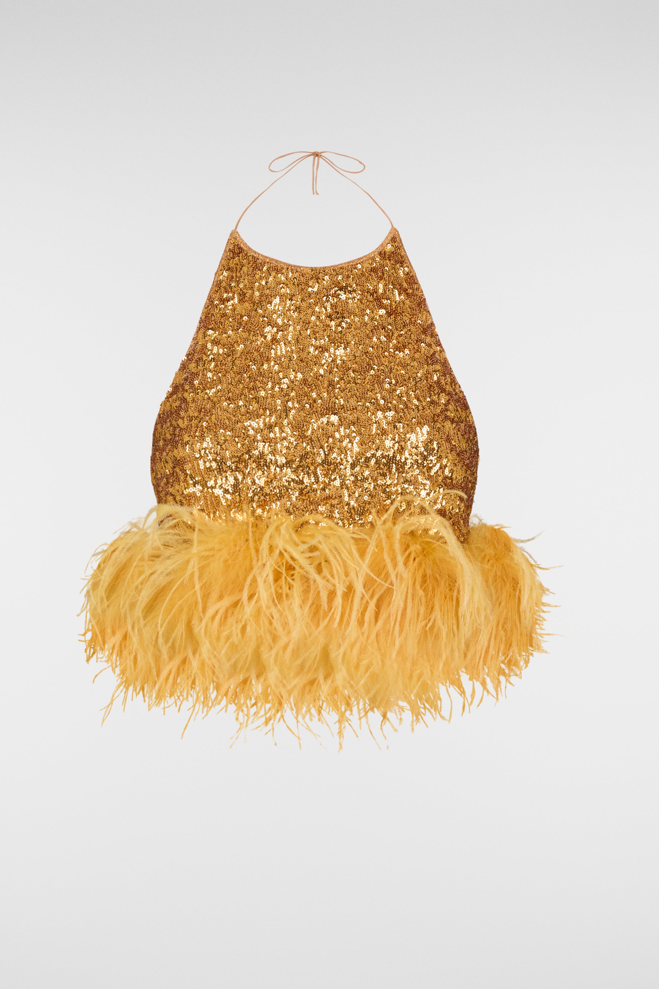 Paillettes Plumage Necklace Top