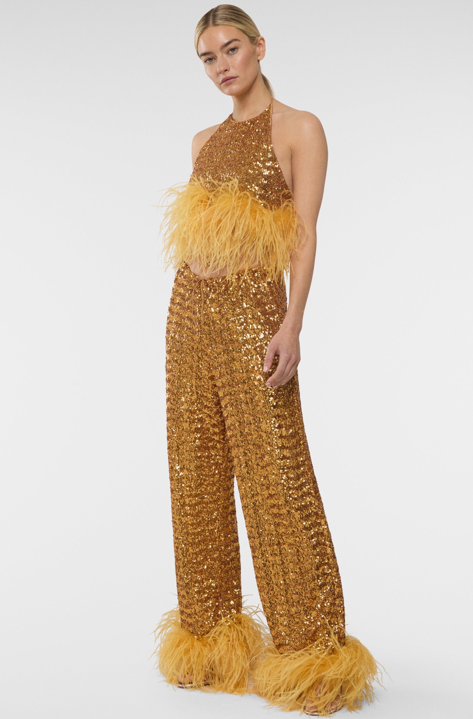 Paillettes Plumage Pants