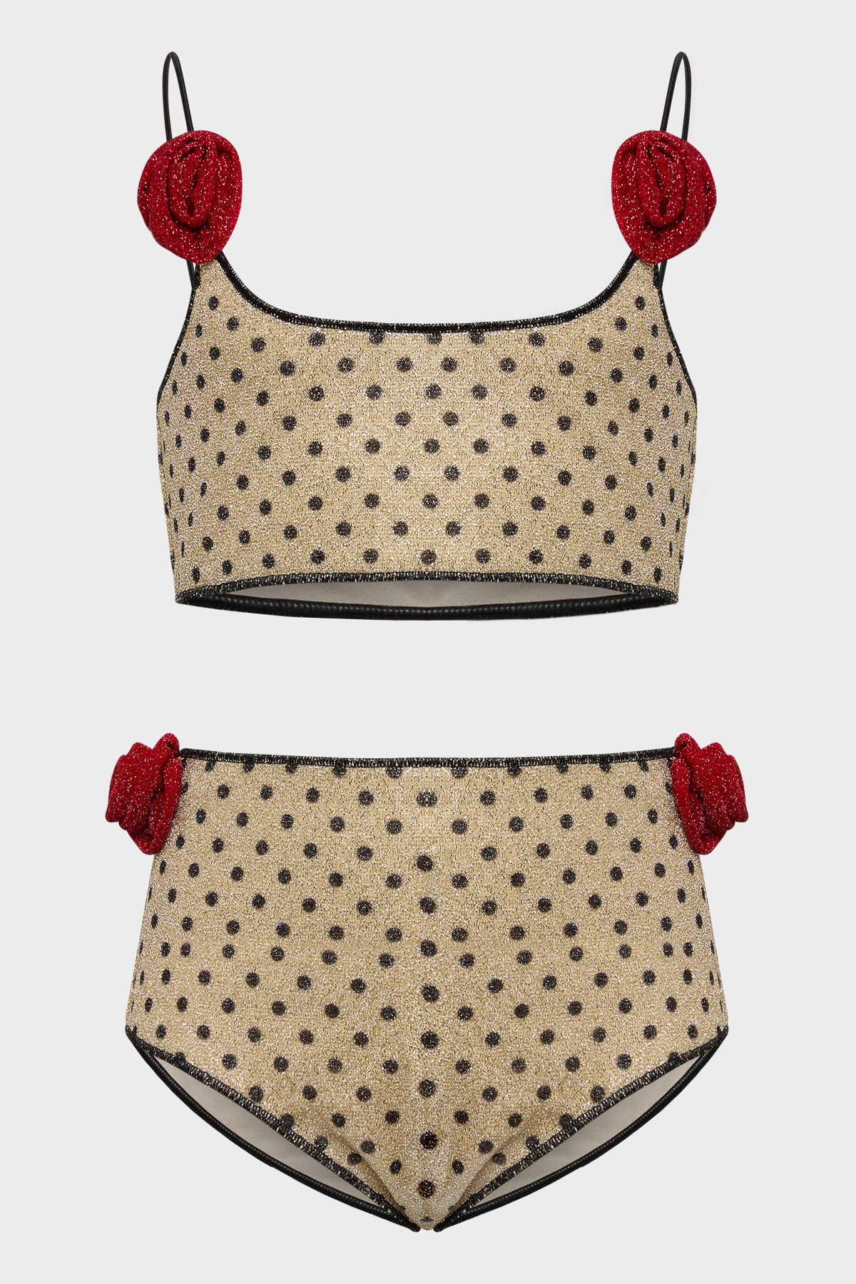 Osemini Rose Pois Bra High Waisted