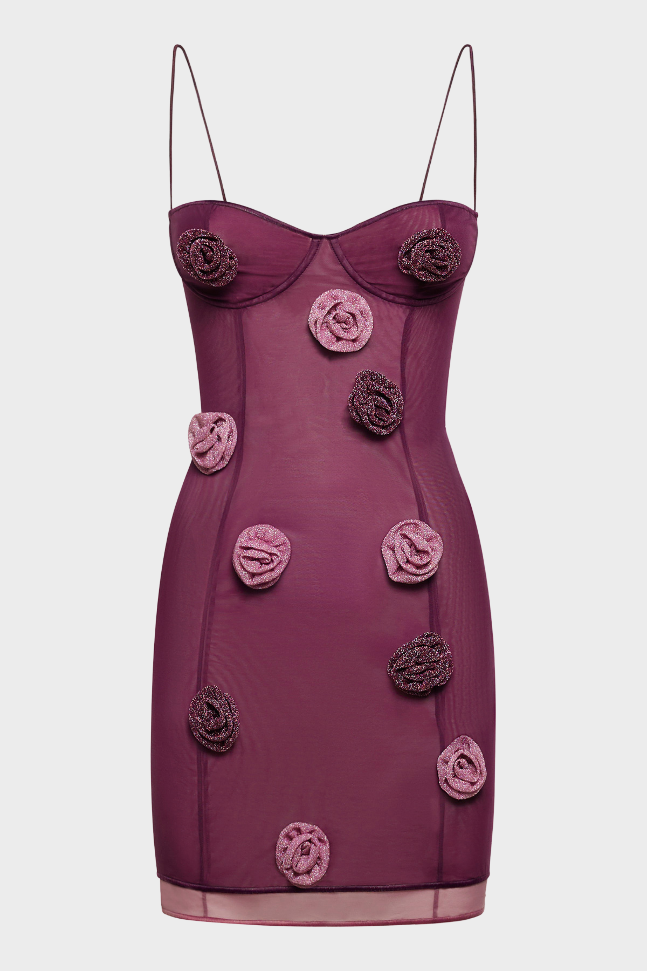 Mesh Rose Balconette Dress