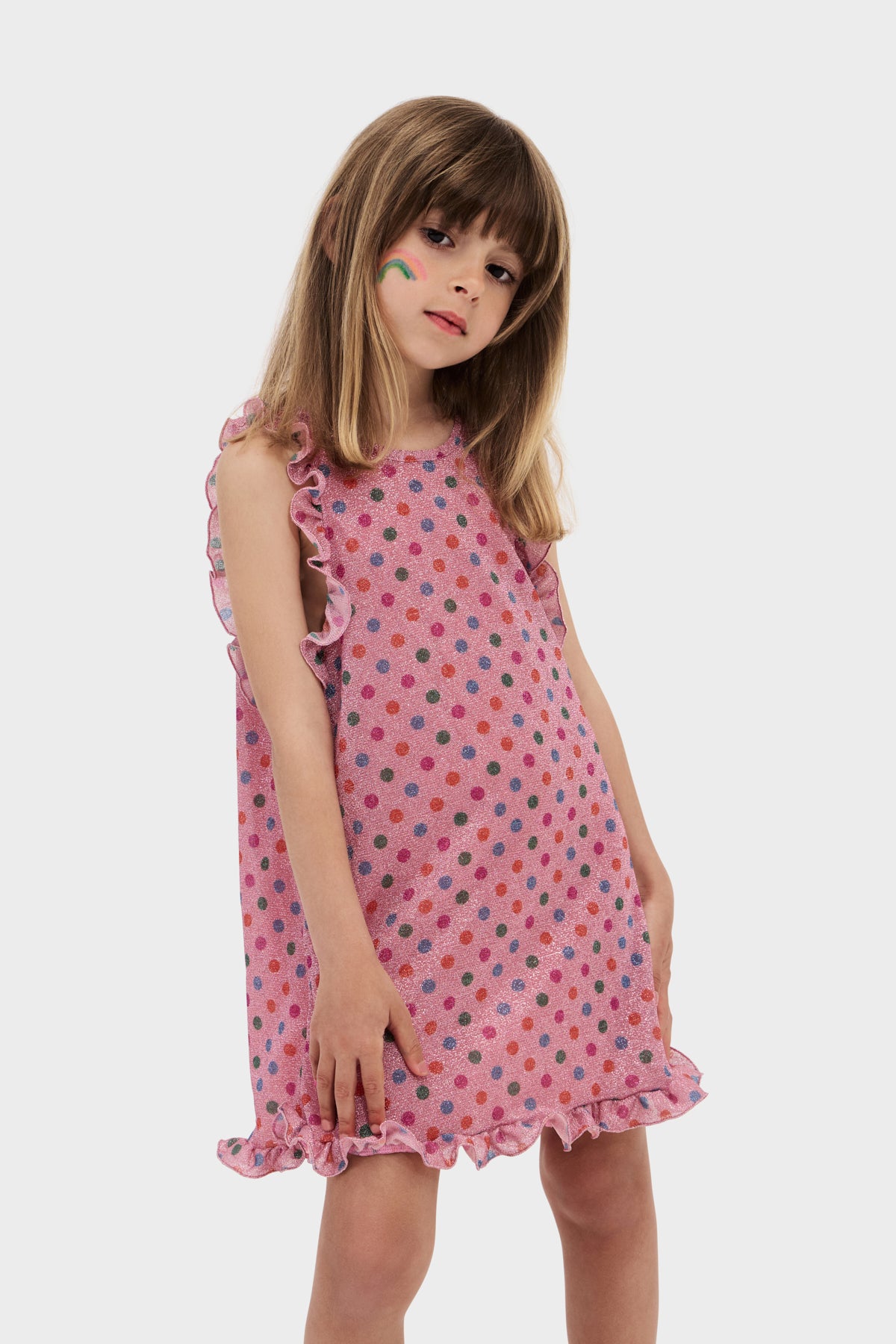 Osemini Multicolor Pois Mini Dress