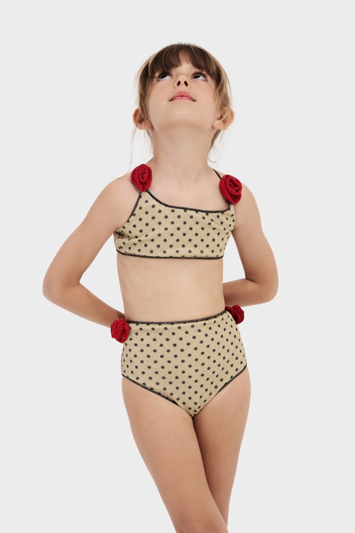 Osemini Rose Pois Bra High Waisted