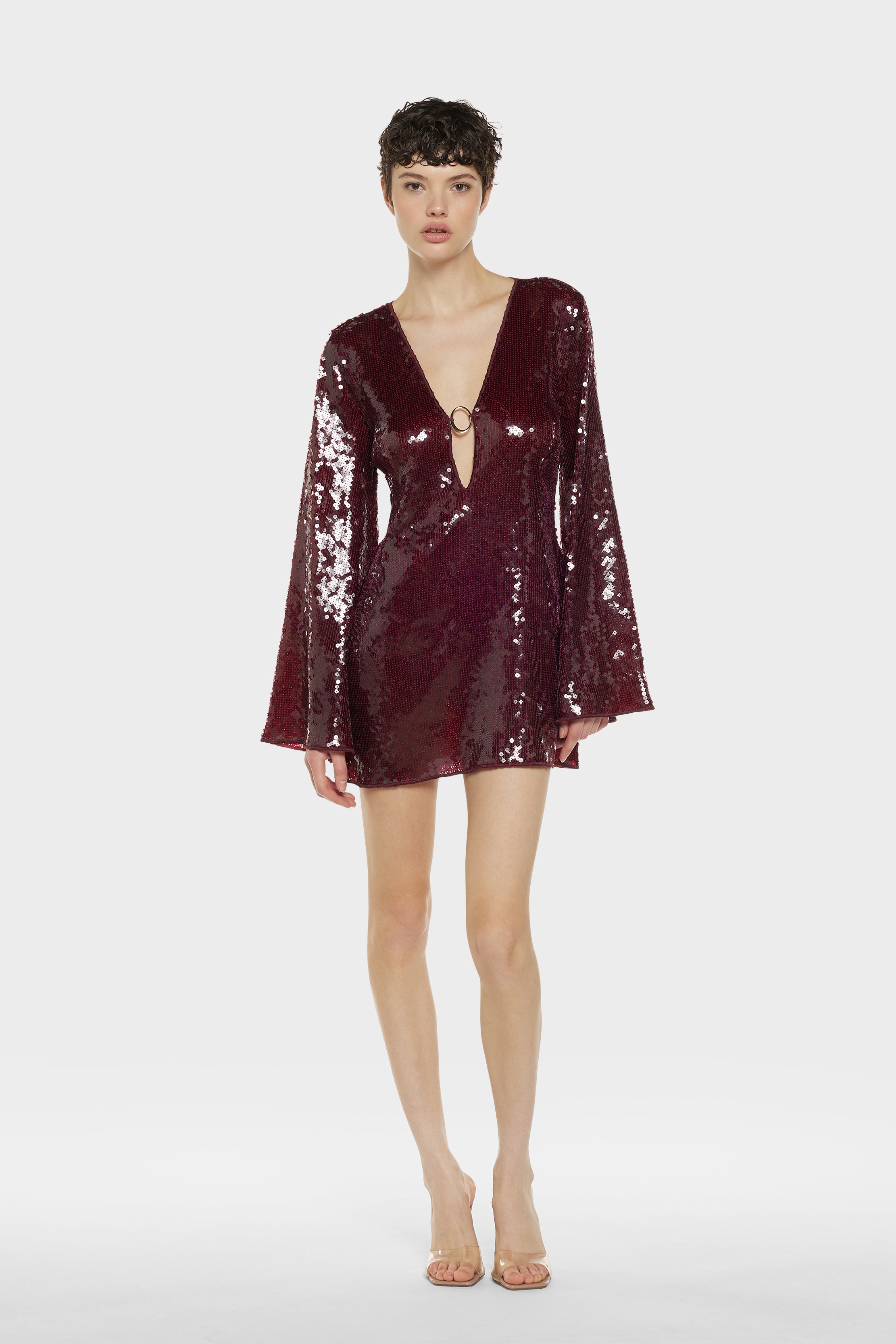 ワンピース OSEREE MARYLIN KAFTAN MINI DRESS IN SEQUINNED TULLE Marylin O-Kaftan