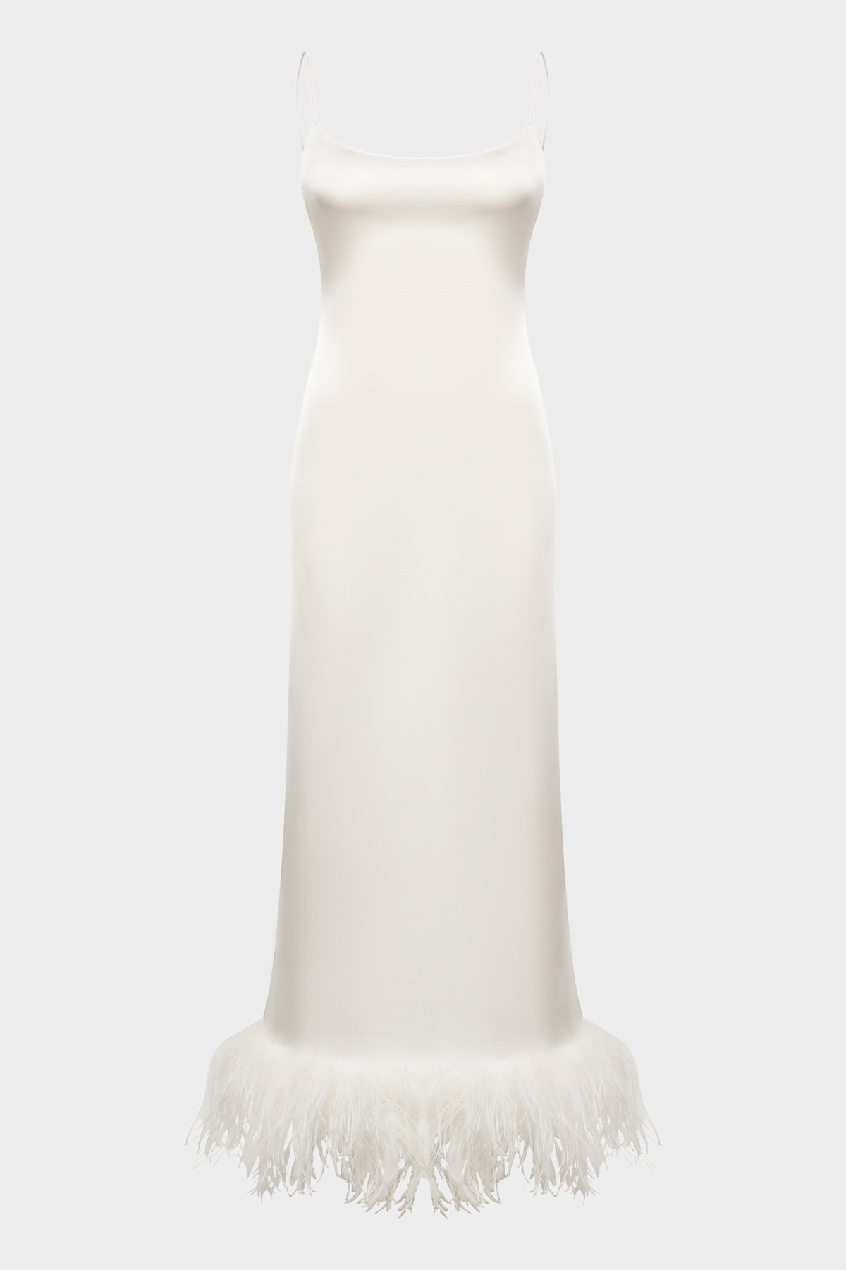 Satin Plumage Slip Dress