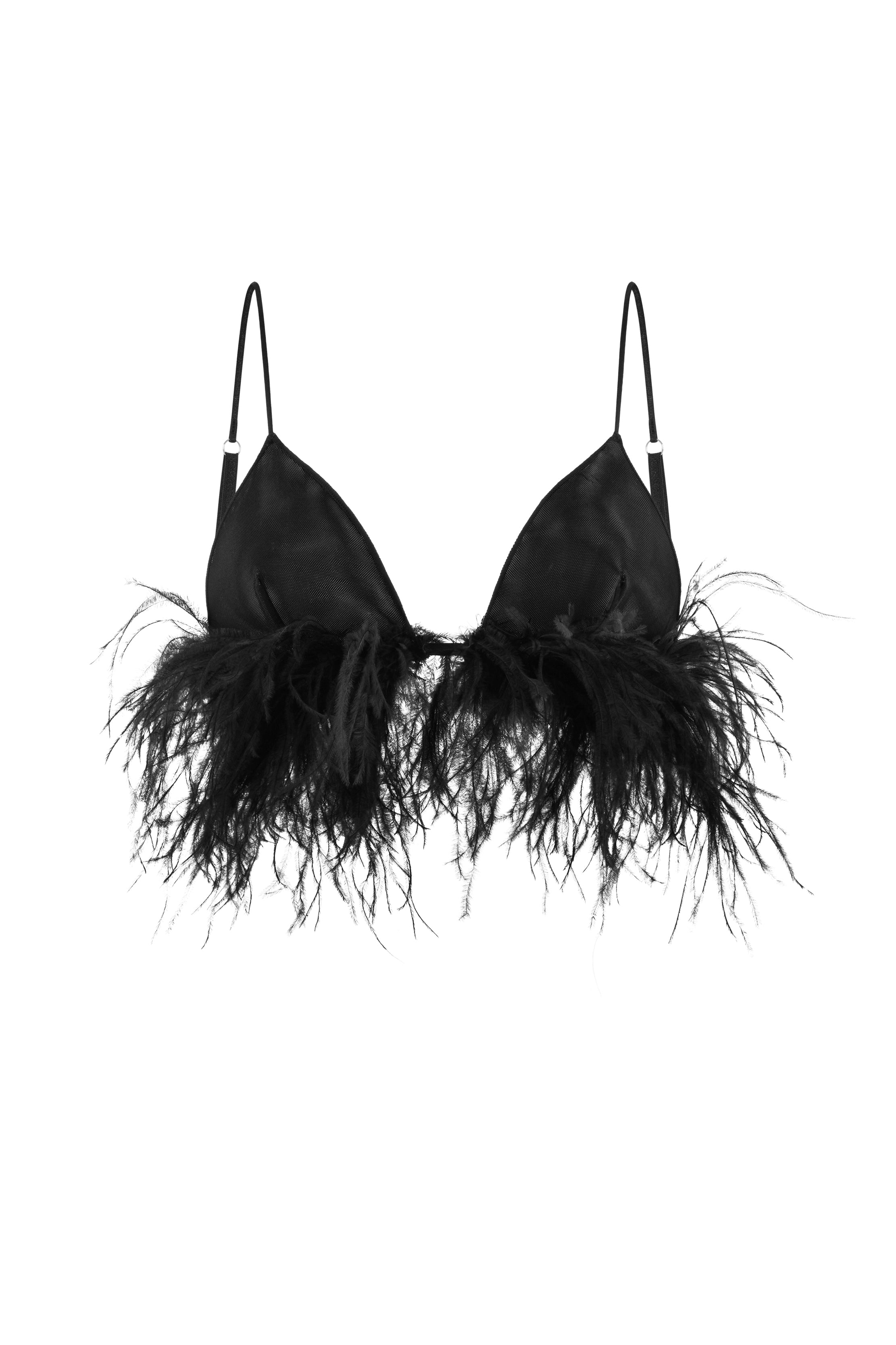 Mesh Plumage Triangle Bra