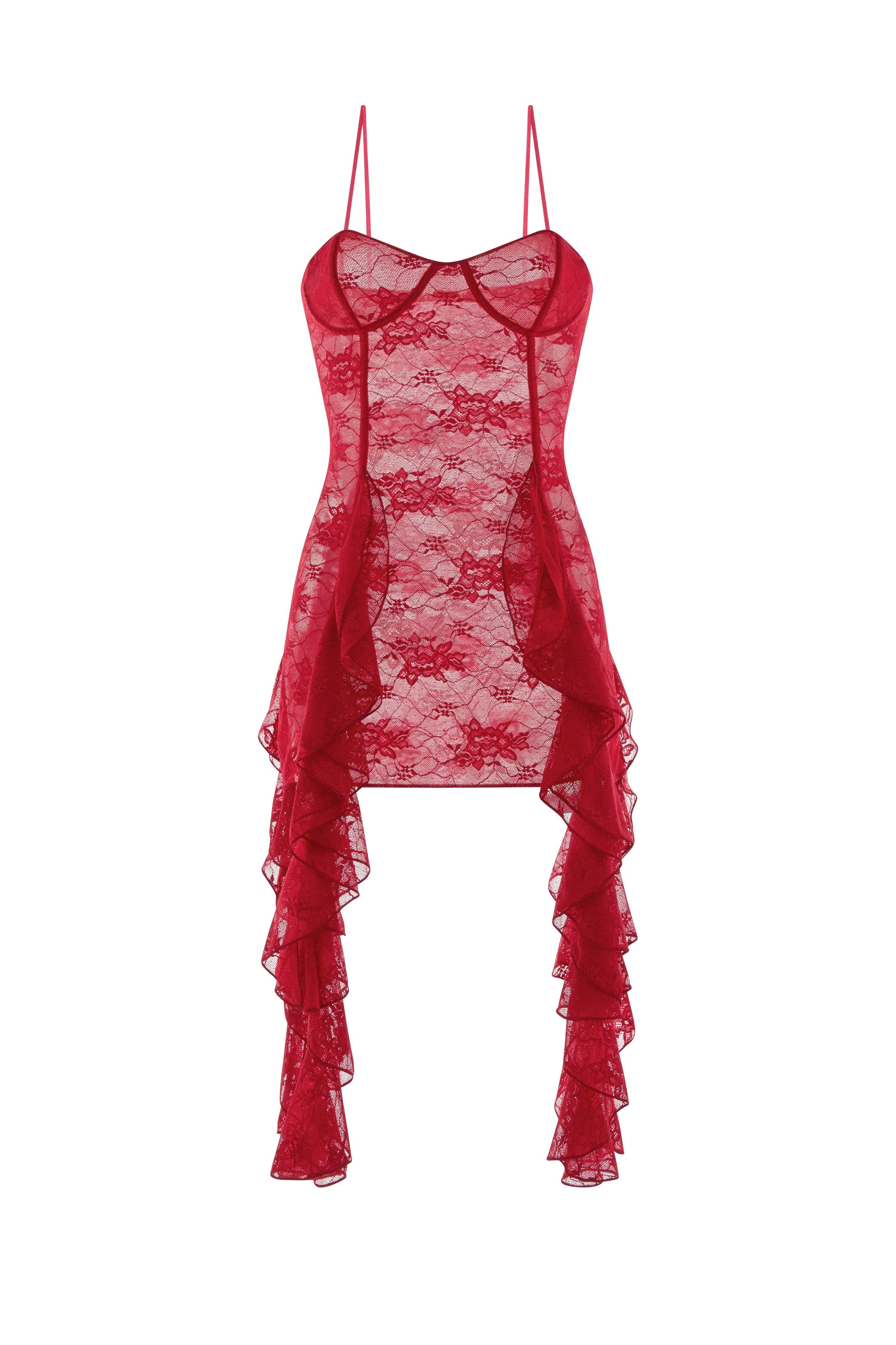 Soft Lace Volant Mini Dress Soft Lace Volant Mini Dress