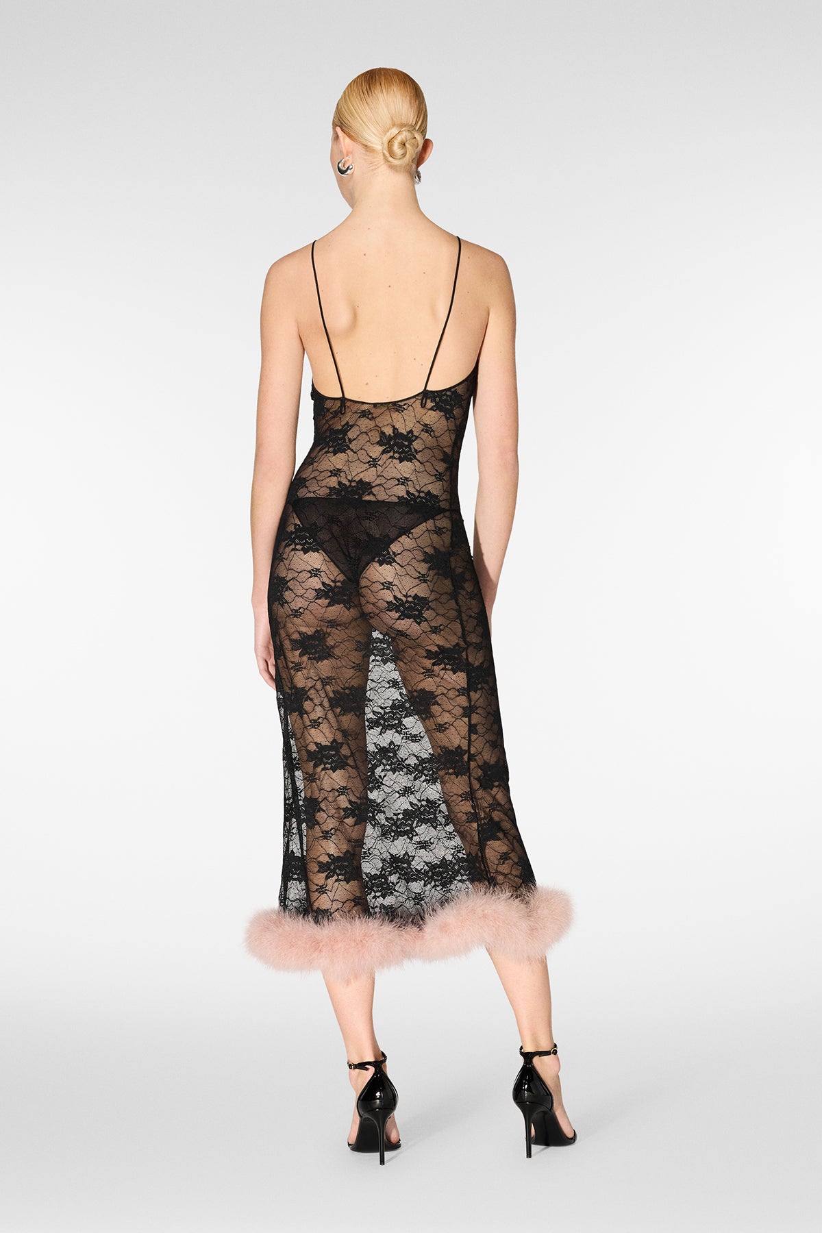 Soft Lace Boa Tube Dress