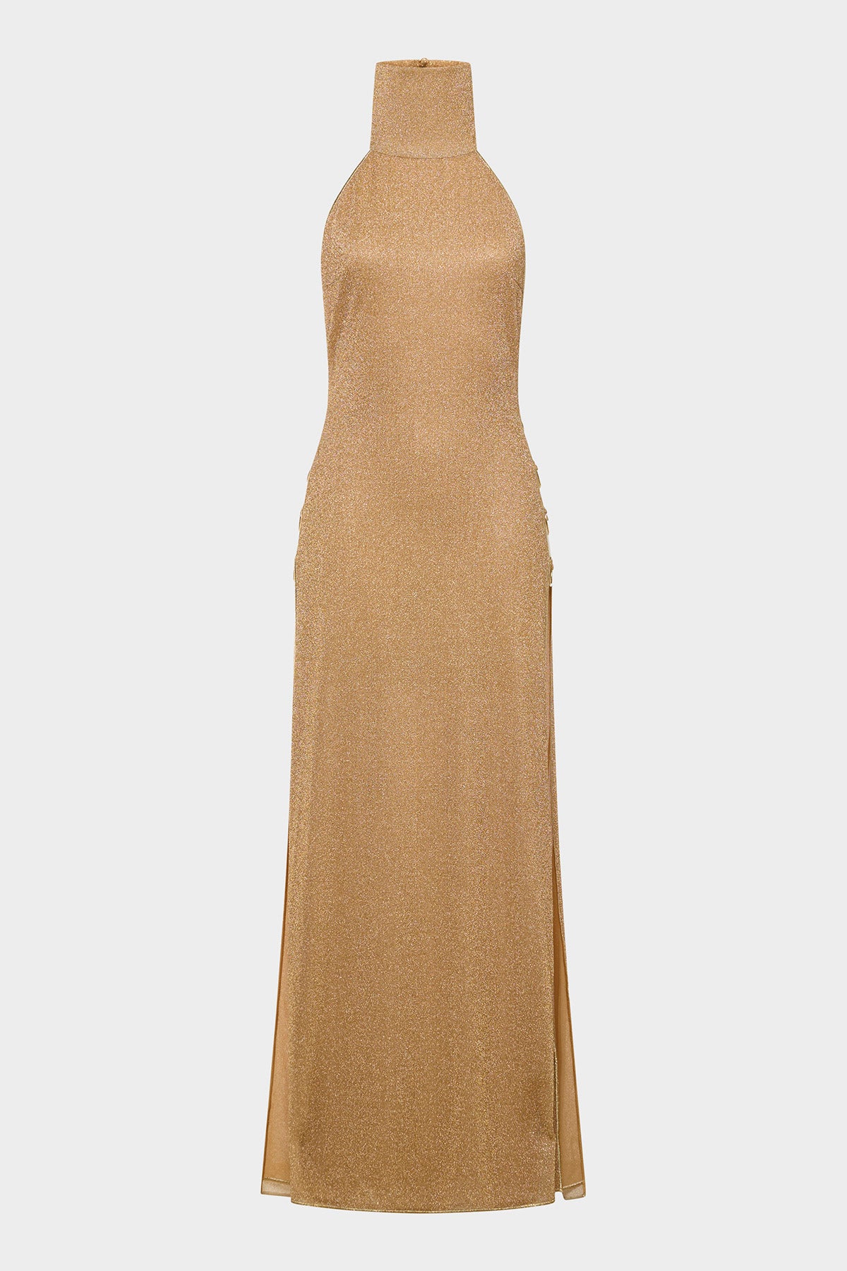 gold turtleneck dress Metallic Cutout Turtleneck Dress Gold / ml