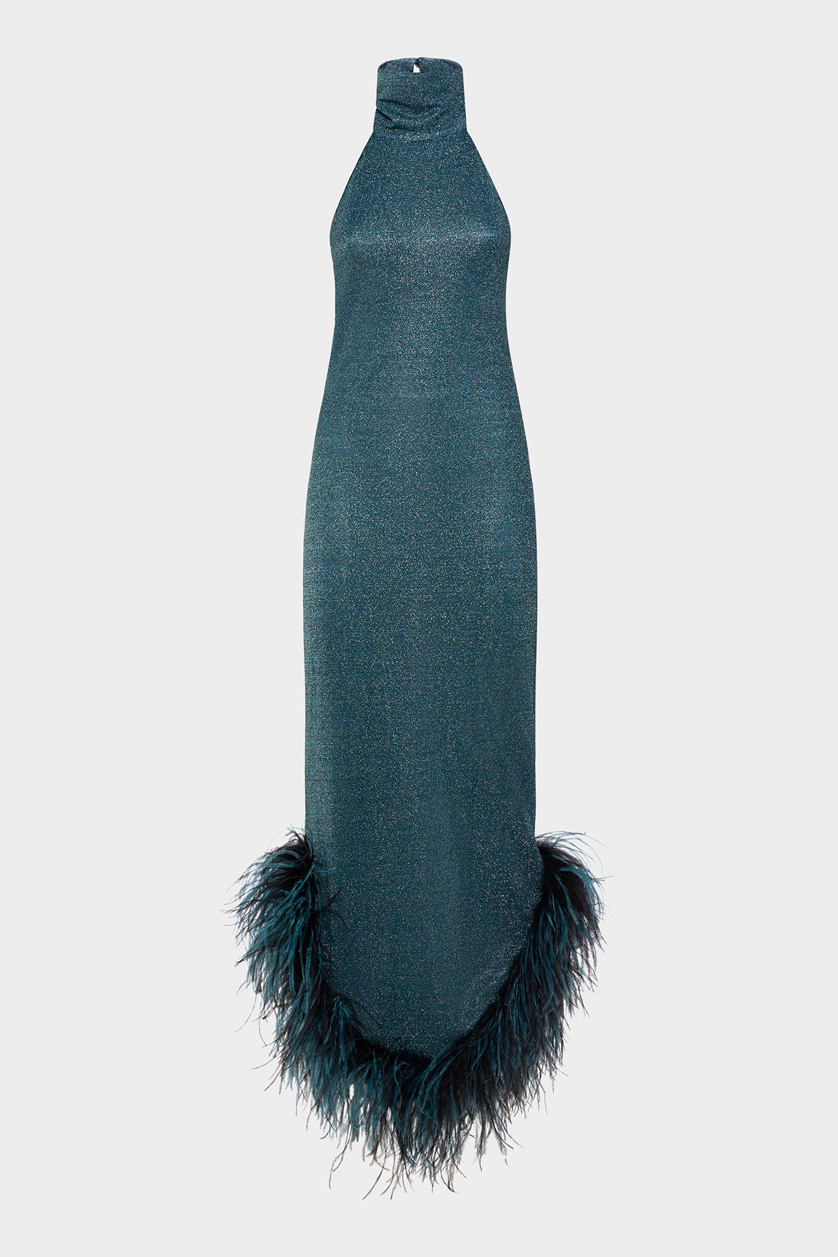 Lumière Plumage Turtleneck Long Dress
