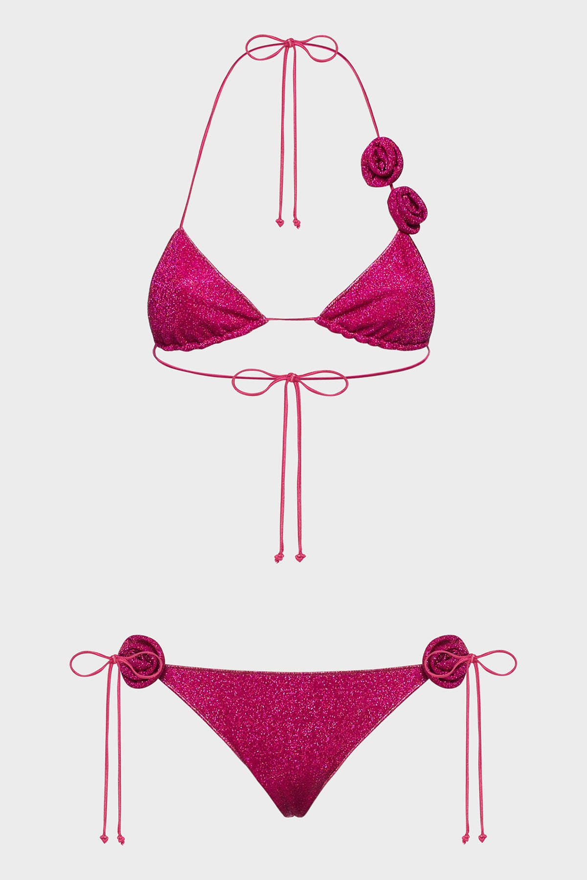 ビキニ OSEREE LUMIRE ROSE BIKINI IN LUREX OSÉREE Lumière Rose appliquéd Lurex triangle bikini | NET-A