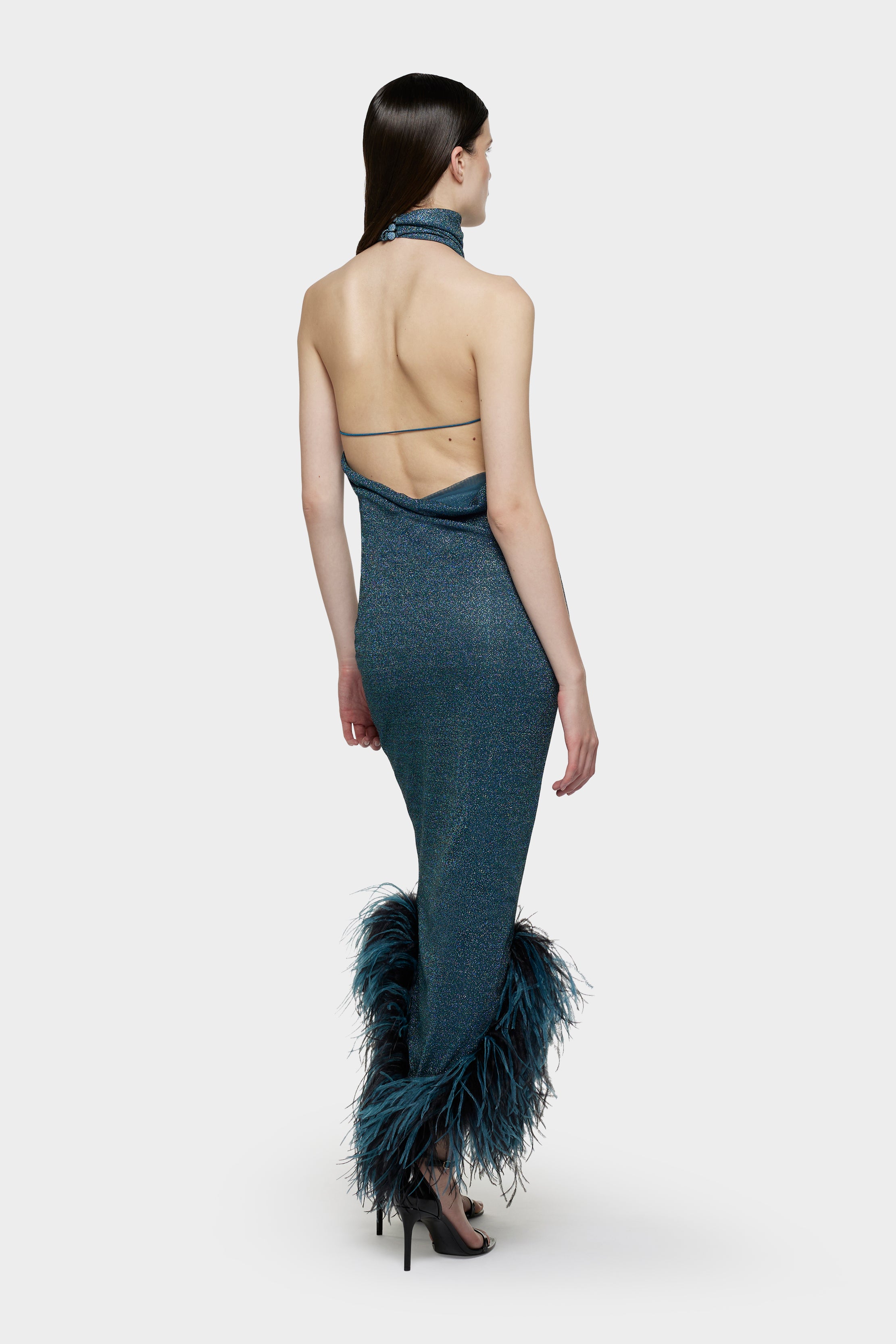 Lumière Plumage Turtleneck Long Dress