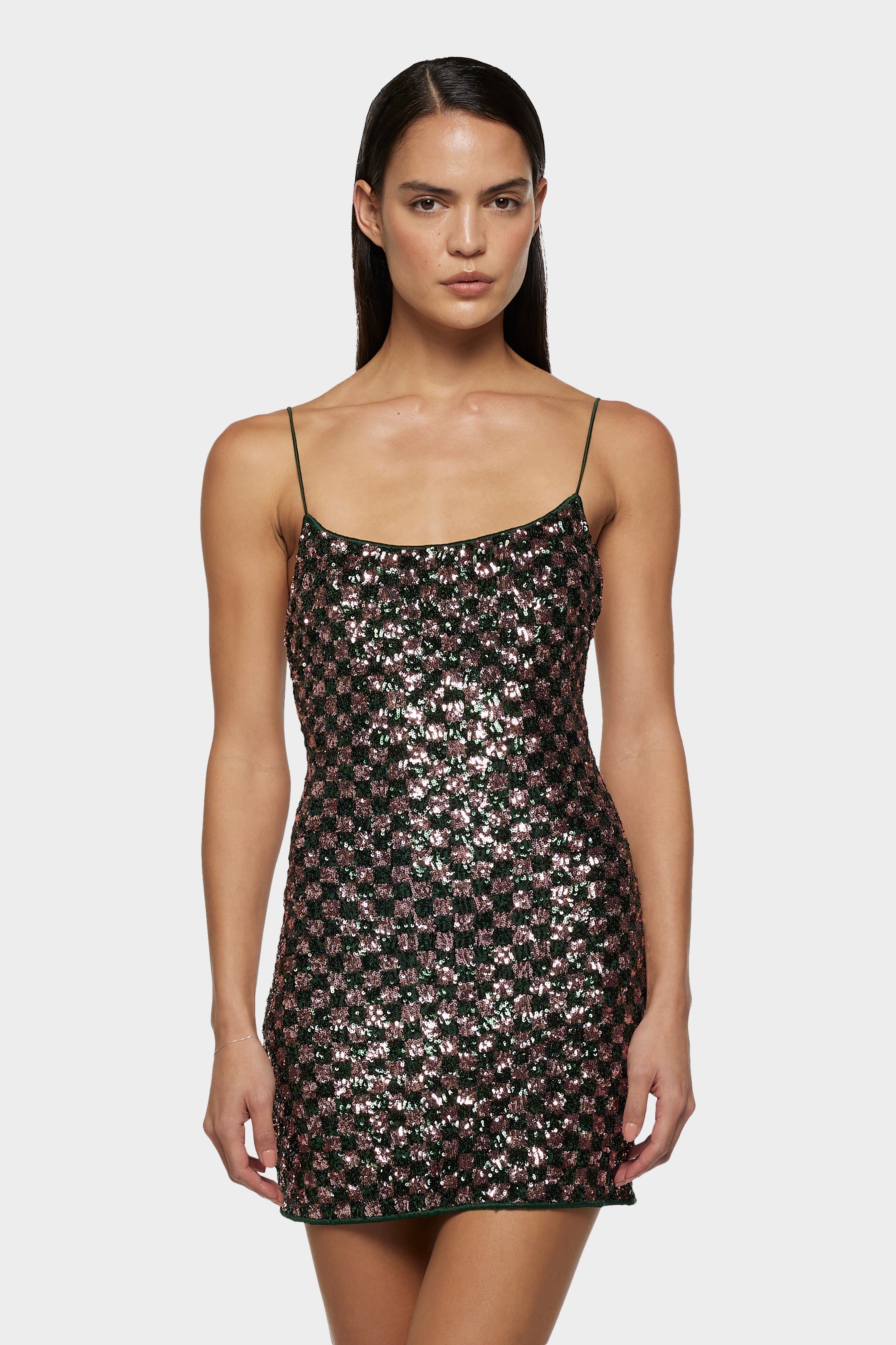 Sequins Chess Mini Dress