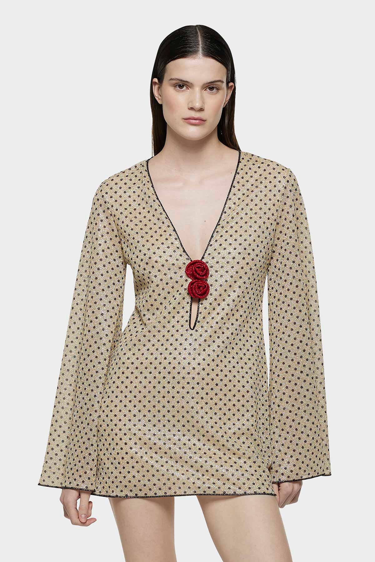 Lumière Rose Pois Kaftan