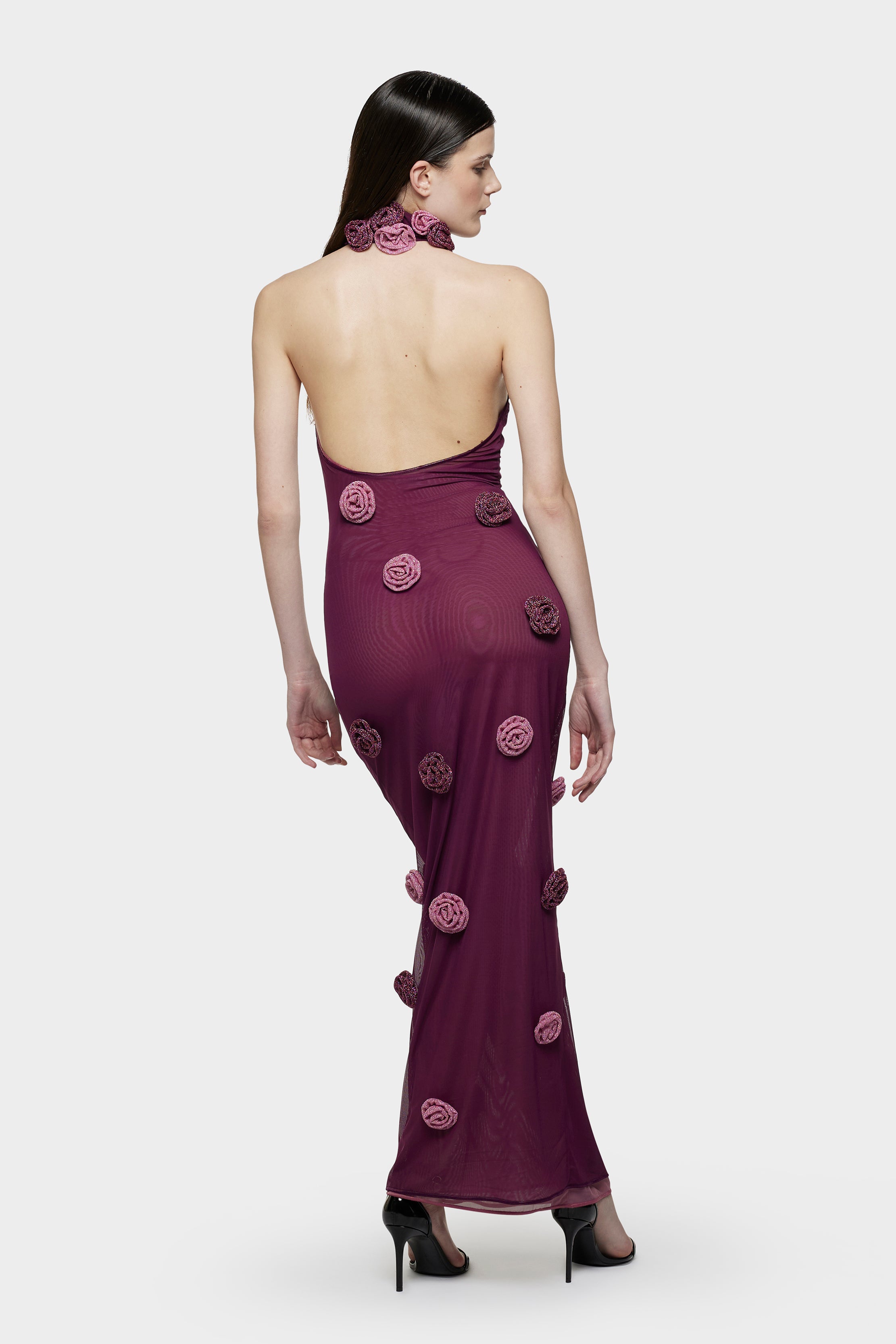 Double Mesh Rose Asymmetric Dress Double Mesh Rose Asymmetric Dress