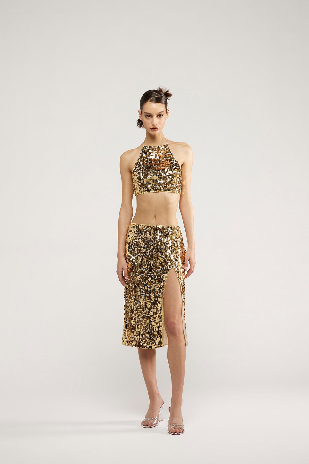 Gold sequin shop skirt queen size