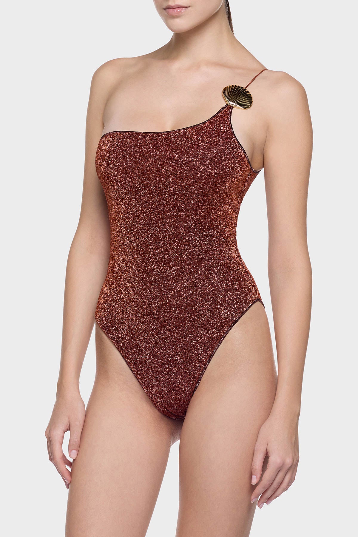 Lumière Shell One Shoulder Maillot