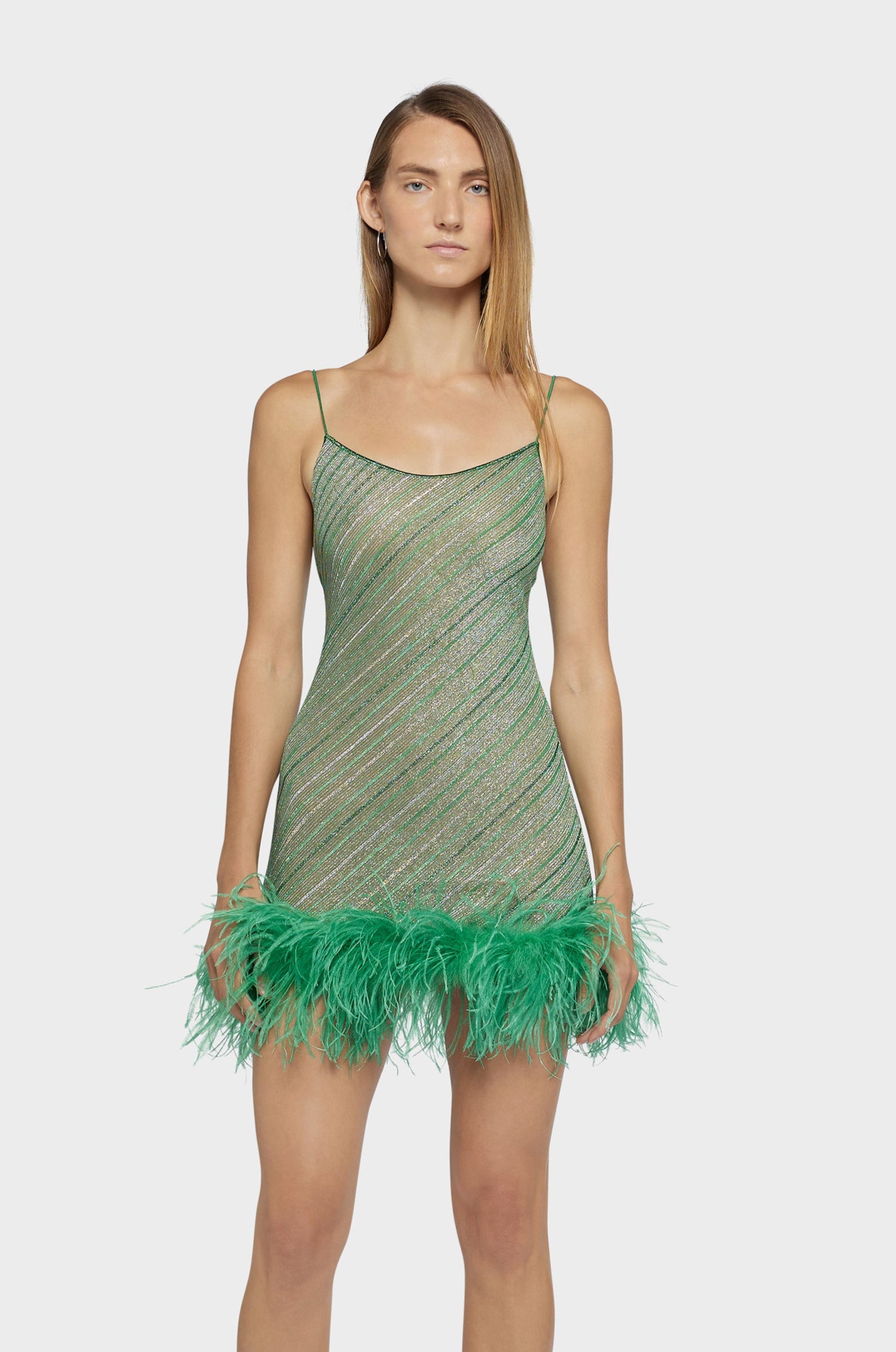 Shiny Stripes Plumage Dress Shiny Stripes Plumage Dress