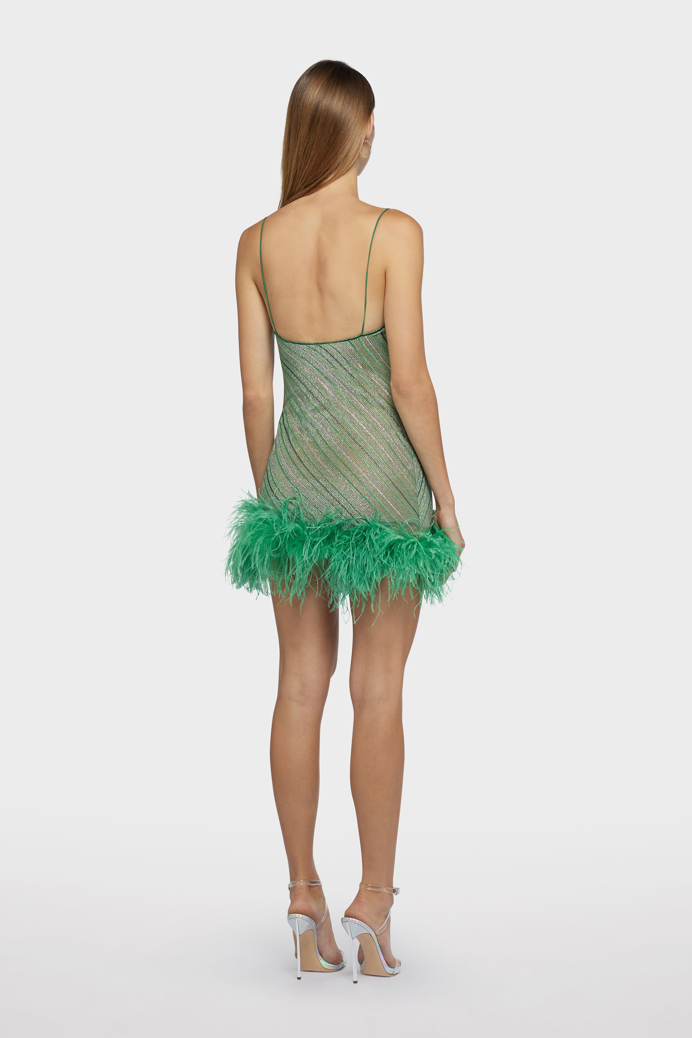 Shiny Stripes Plumage Dress