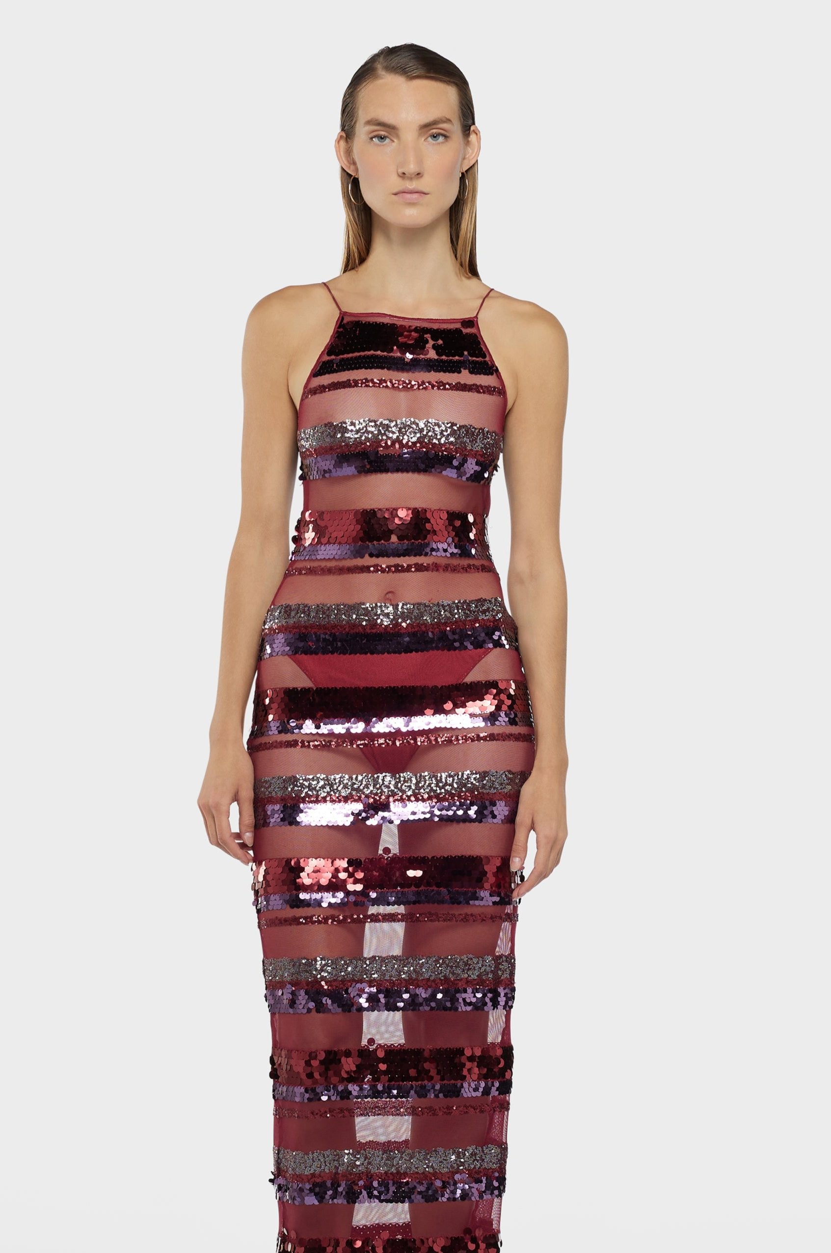 SS25 Sequins Stripe Long Dress