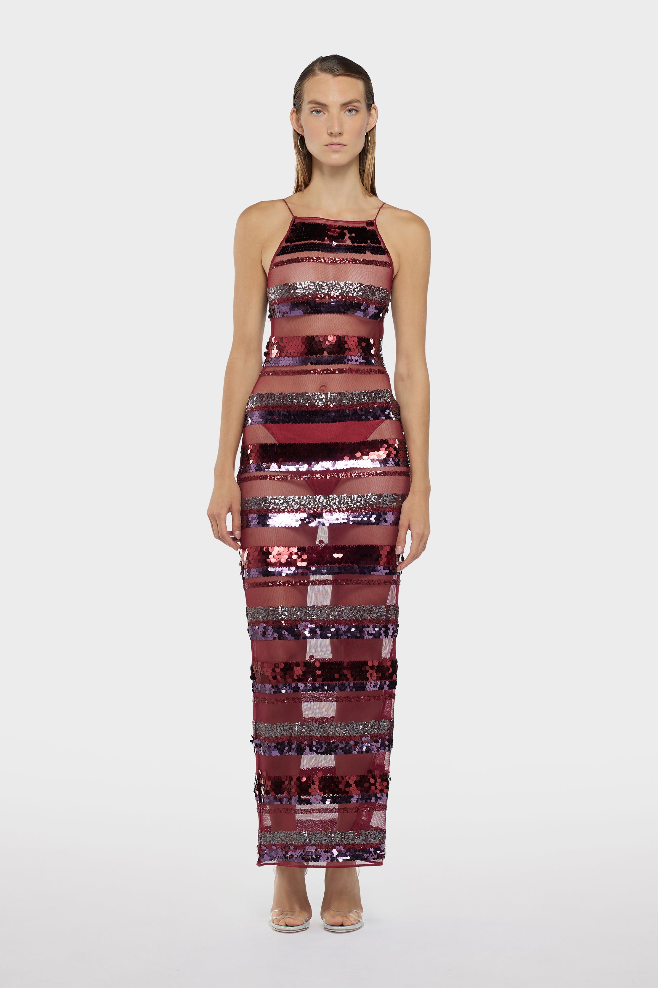 Sequins Stripe Long Dress Sequins Stripe Long Dress