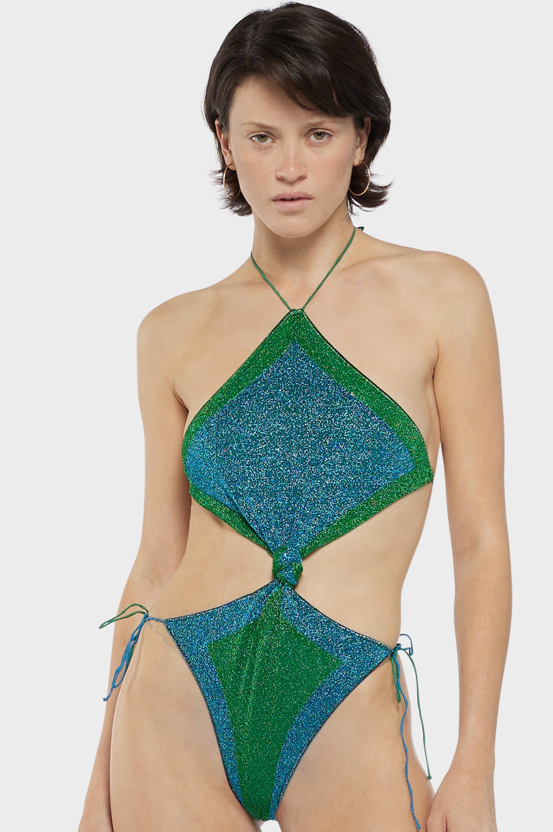 【Oseree】 Lumiereスクエアラメ水着 Lumière Bra High Waisted