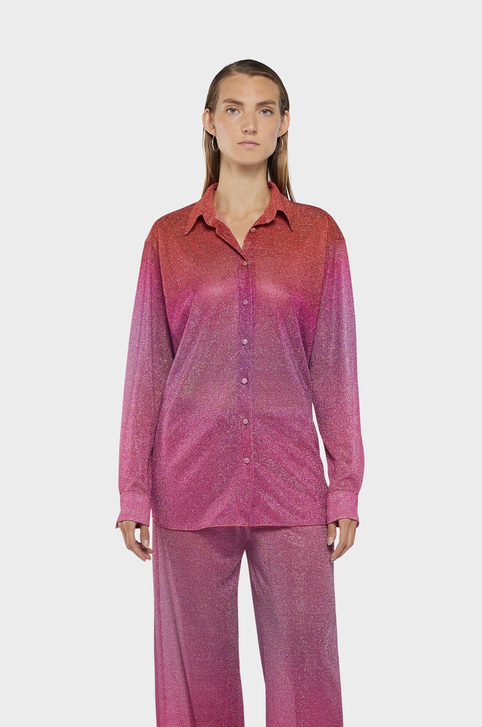 Tシャツ・カットソー Oseree LUMIERE PRINTED LUREX SHADE SHIRT (LPSS250 SUNSET) Lumière Shade Shirt