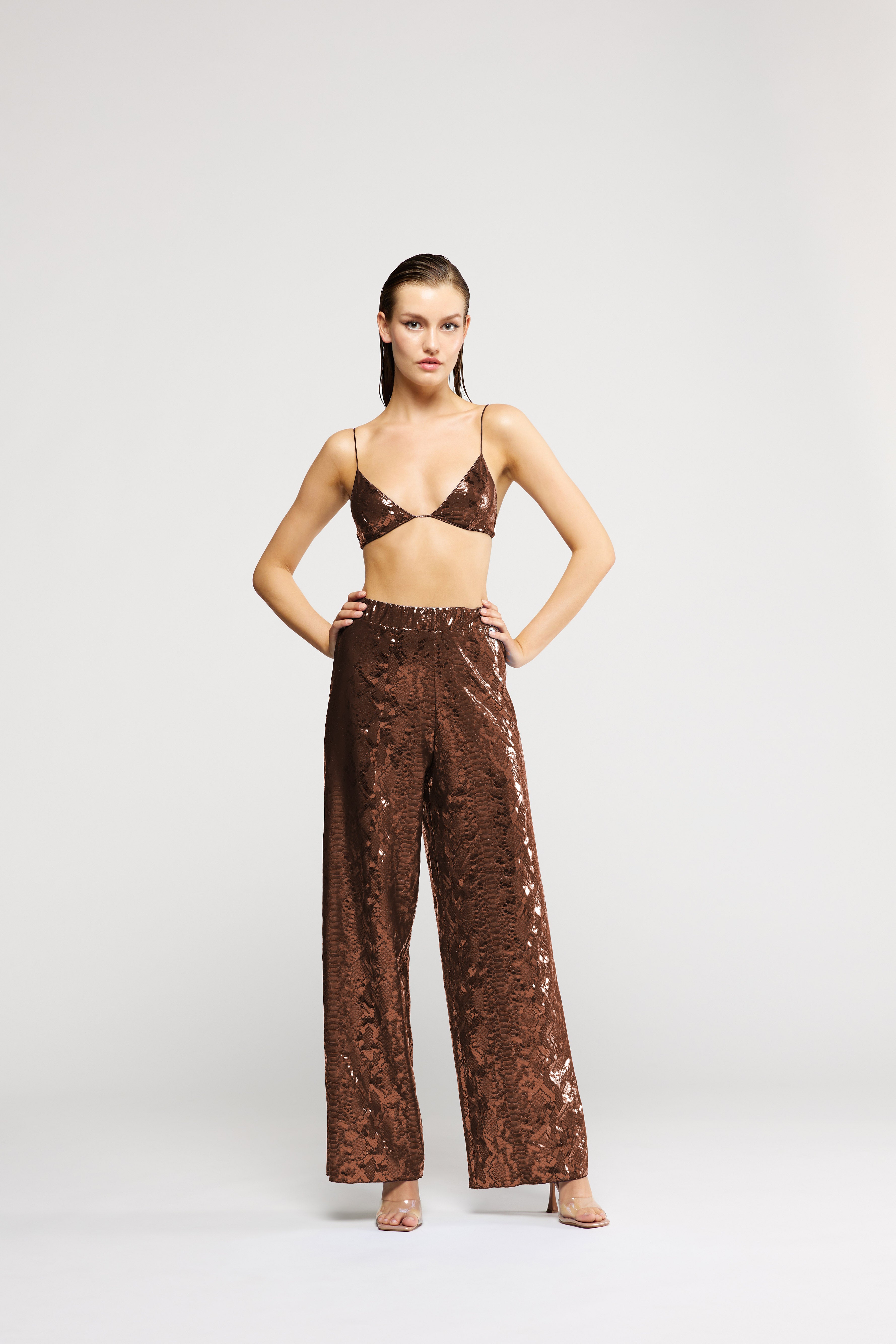 Barrie python-print flared trousers - Neutrals