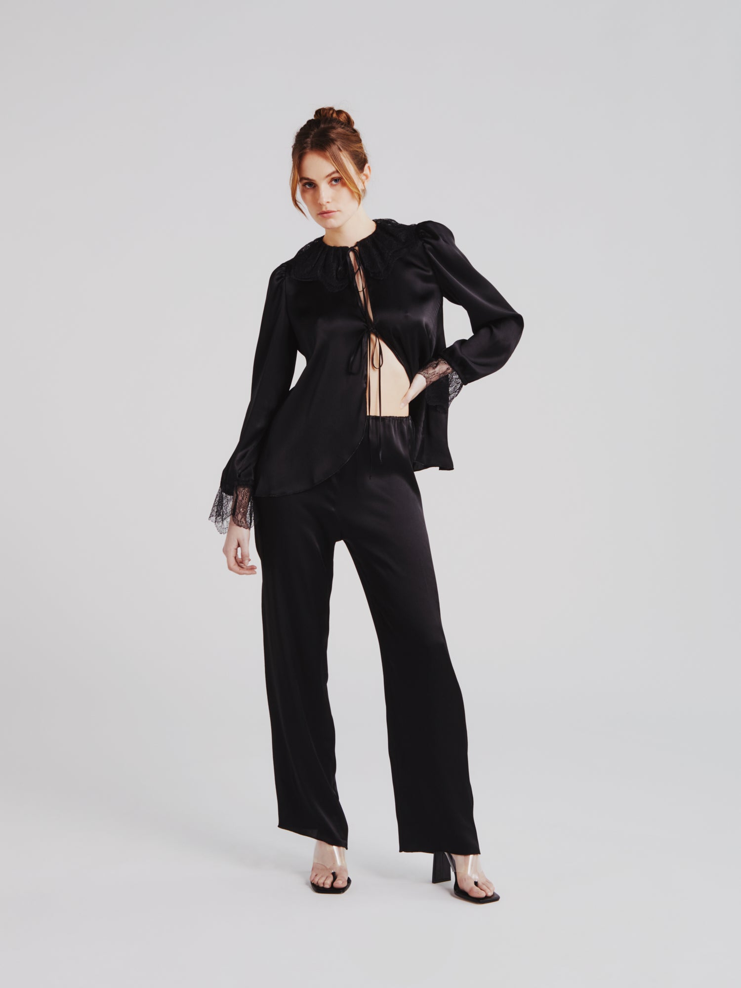 パンツ OSEREE Feather silk pants Black Osèree Feather silk pants available on julian-fashion.com